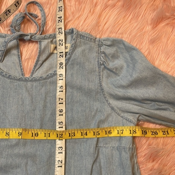 Madewell Light Blue Long Sleeve Woman’s Top‎ Size Small - Picture 4 of 6